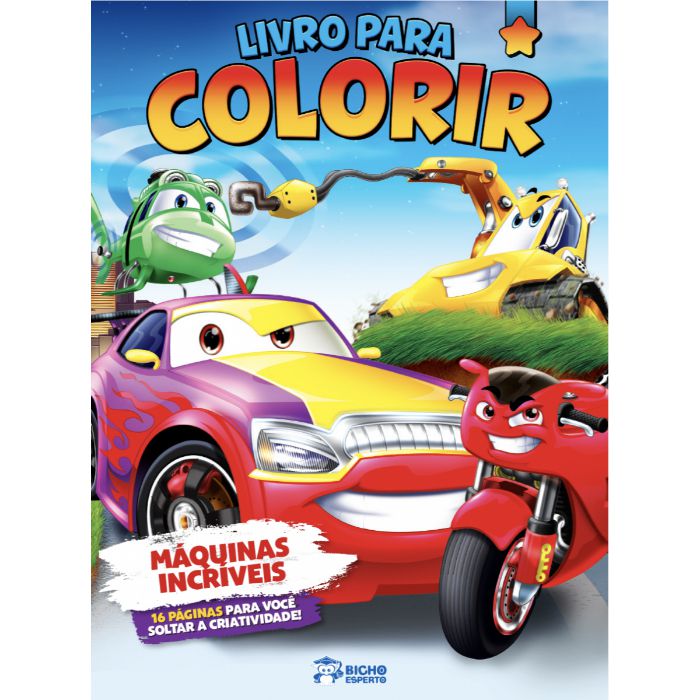 Livro Para Colorir Máquinas Grande Corrida B.e. - Papelaria Capital