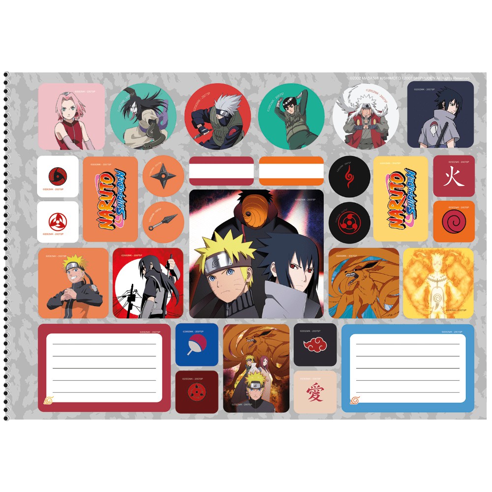 Kit 5 Cadernos Naruto Shippuden + Caderno Desenho Naruto Sd