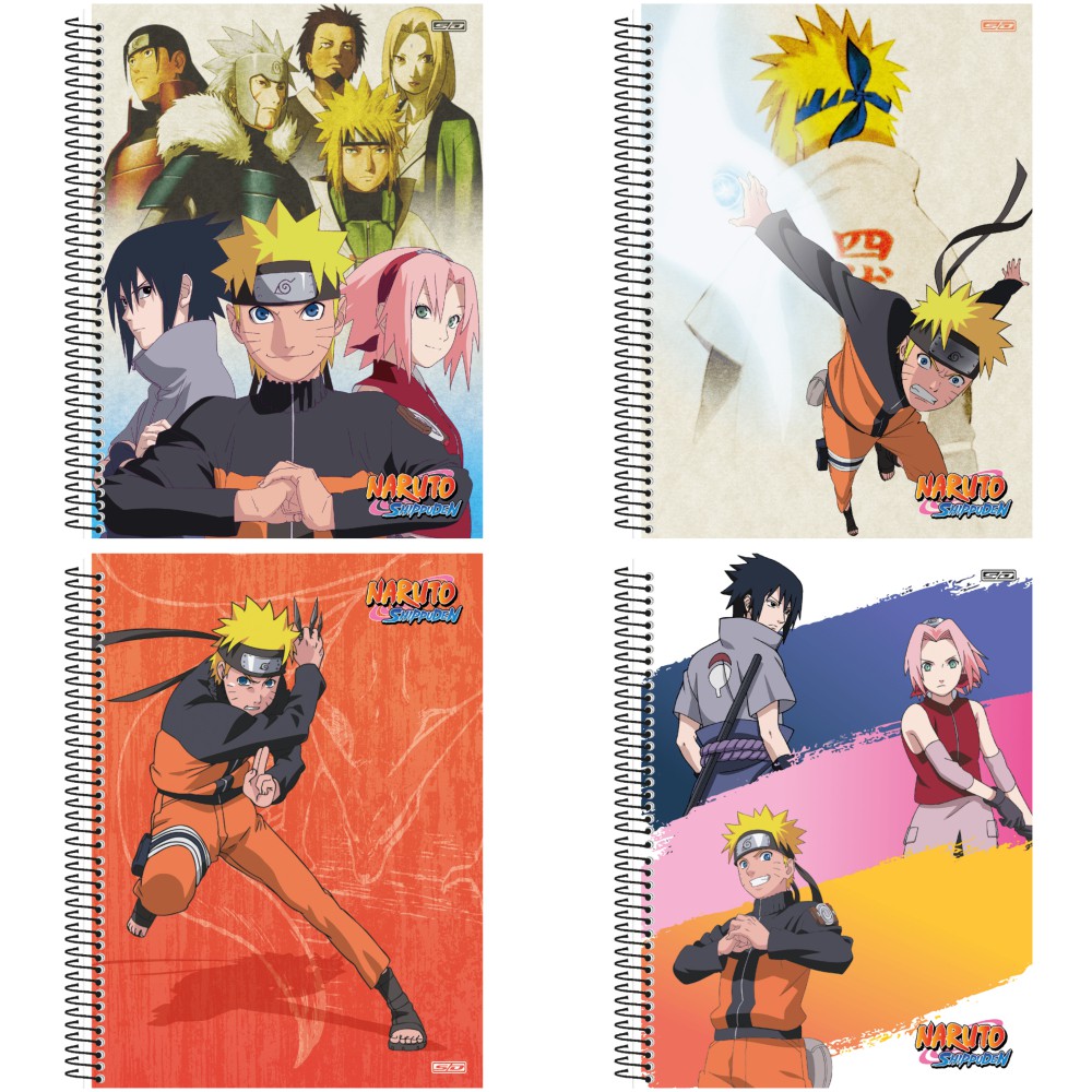 Kit 2 Cadernos Naruto Shippuden Brochurinha + Desenho Naruto em