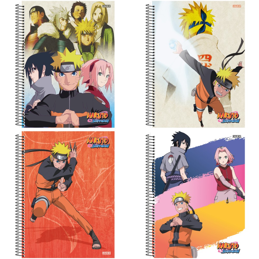 Kit 2 Cadernos Naruto Shippuden + Caderno Desenho Naruto - SD