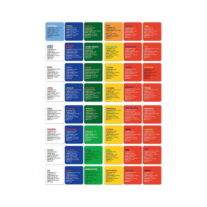 Jogo Educ Países E Suas Bandeiras 48 Peças Toyster - Papelaria Capital