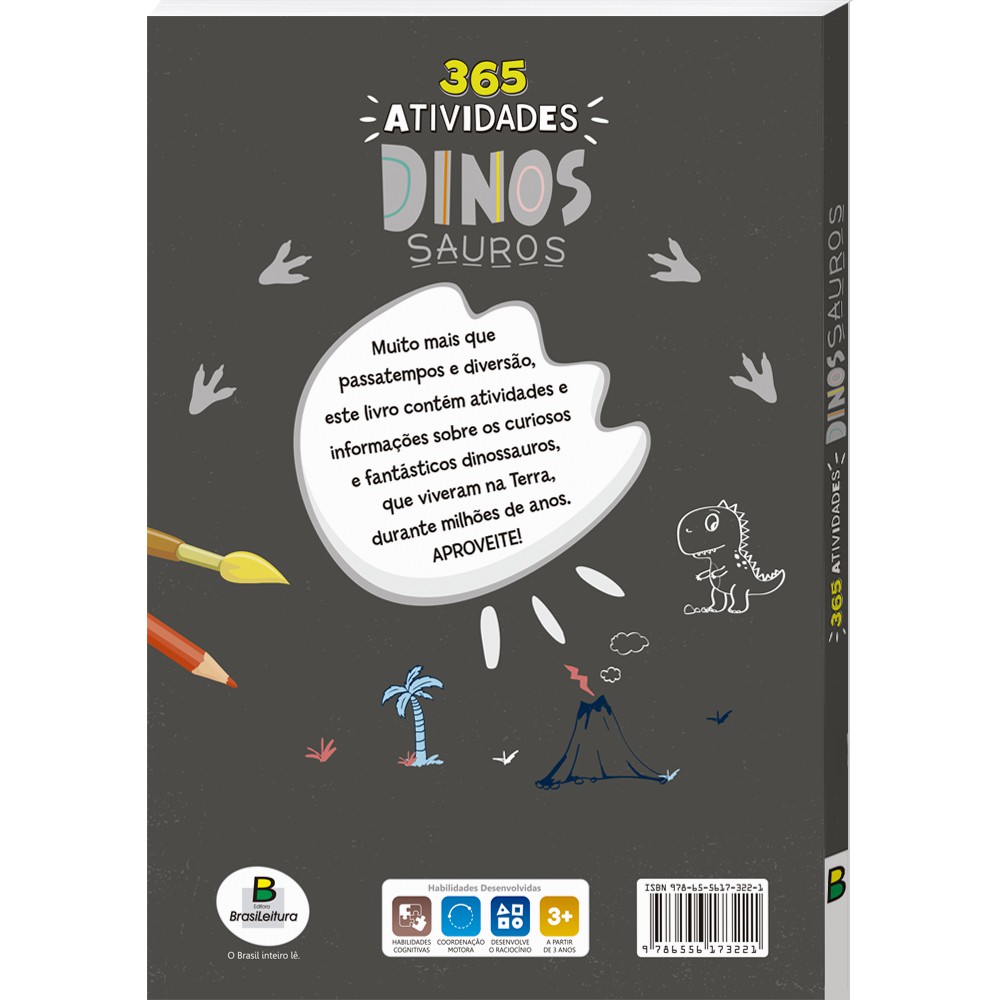 Livro Infantil 365 Atividades De Dinossauros - Colorir, Jogo Dos 7