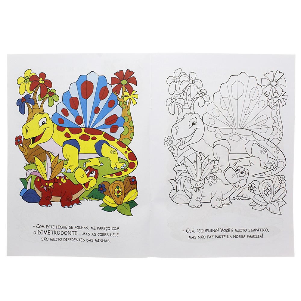 LIVRO INFANTIL COMO É BOM COLORIR ! DINOSSAUROS ALEGRES - Brinquedo Livre