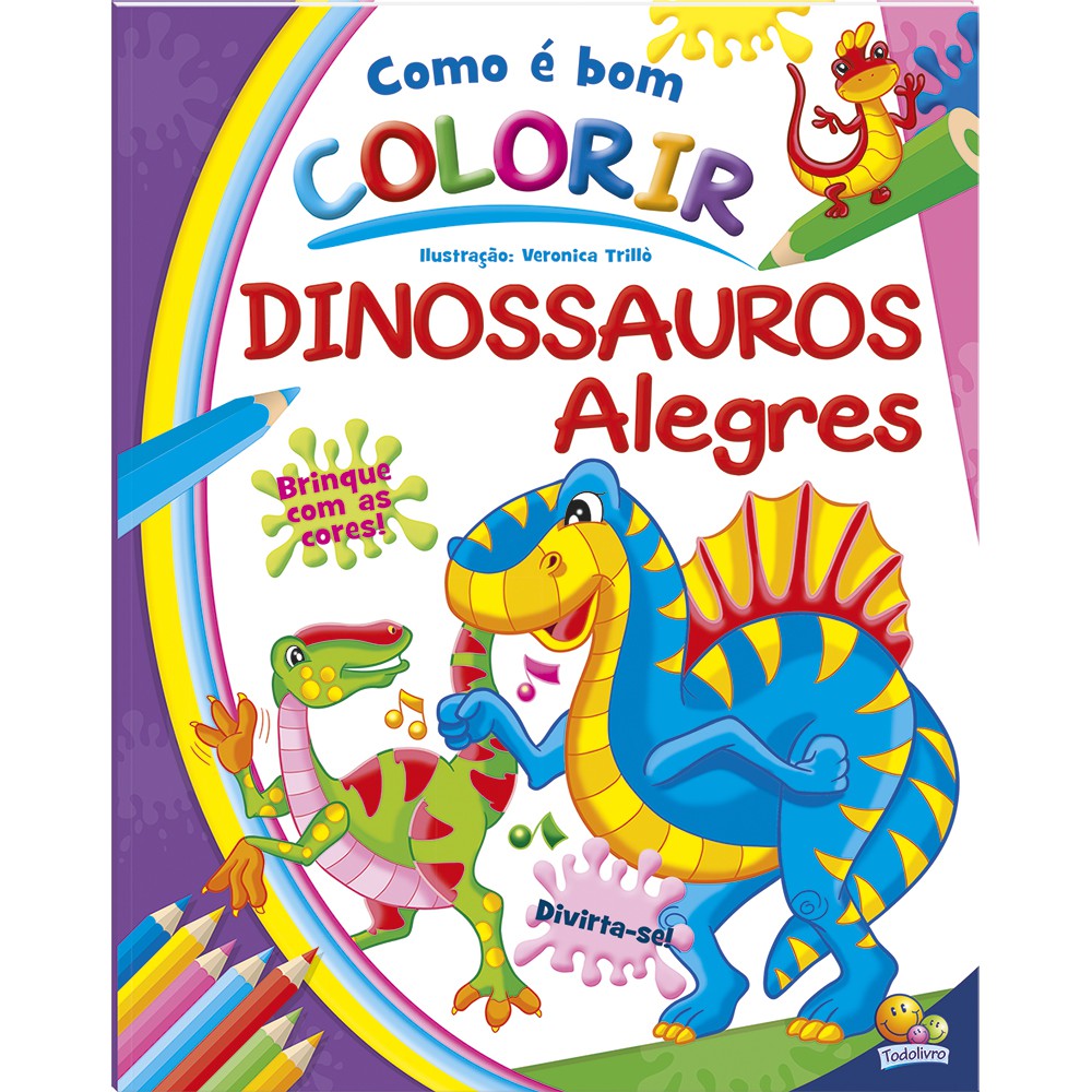 Livro infantil colorir dinossauros 101 desenhos em Promoção na Americanas