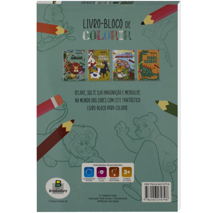 Livro Para Colorir Animais Engraçados E Fofos B.e. - Papelaria Capital