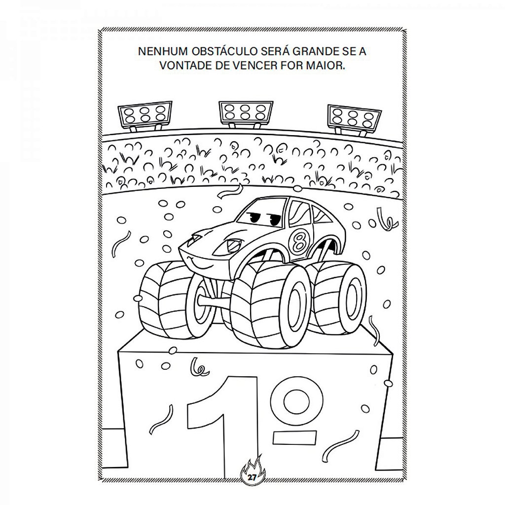 Rhino monster truck desenho para colorir para crianças