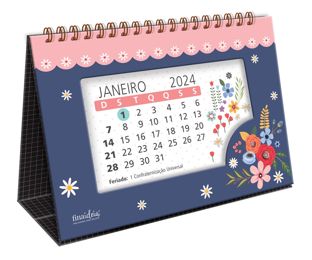 Calendário De Mesa 2024 Buquê Fina Ideia - Papelaria Capital