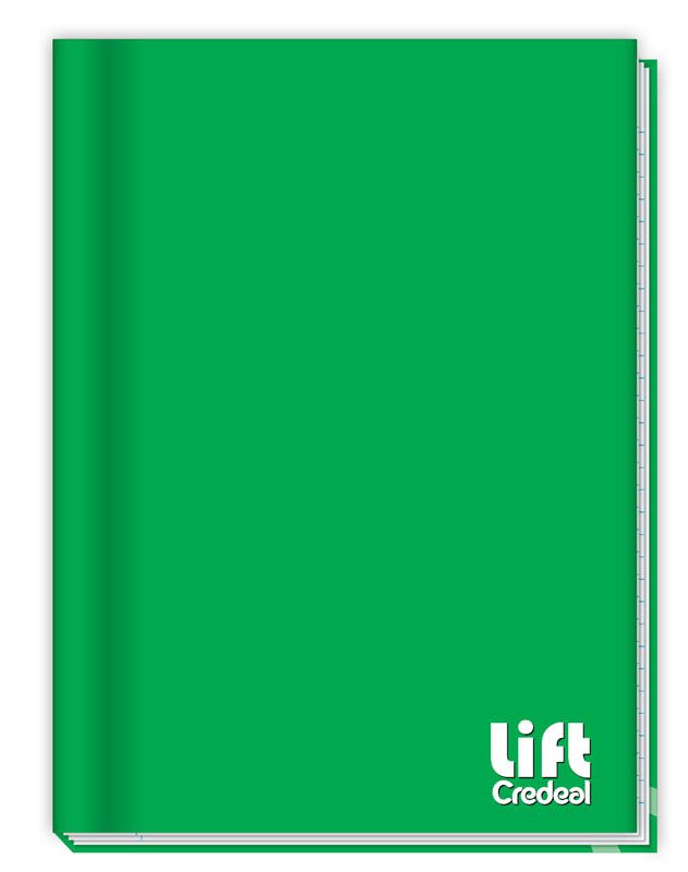 Caderno Brochurão Lift Verde 96 Folhas Credeal - Papelaria Capital