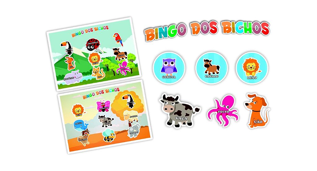 Bingo Dos Bichos Animais Brinquedos Educativo Madeira 61 peças - Futura  Brinquedos Educativos