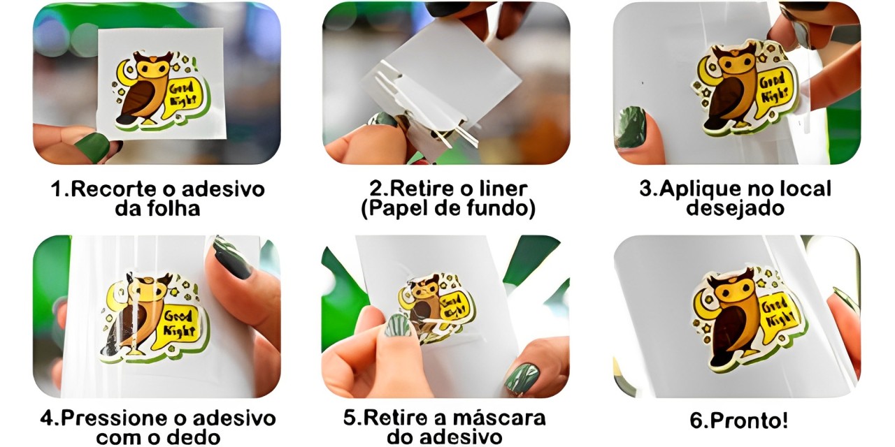 Folha com Adesivos DTF (UV) - Sua Arte Impressa - 1 unidade - Rizzo