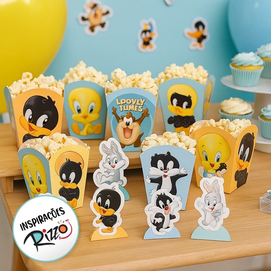 Cachepot - Looney Tunes Baby - 6x6cm - 4 unidades - Rizzo - Rizzo