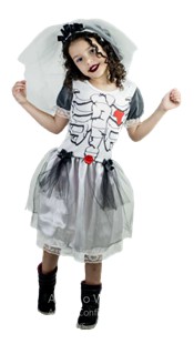 Fantasia de Halloween Infantil Noivo Zumbi 2 a 12 (M 5 a 8)