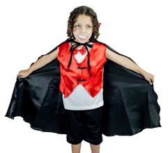 Fantasia Vampiro Infantil Curto - Halloween