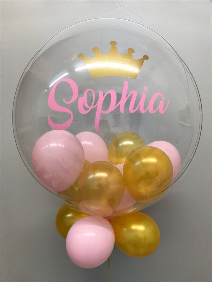 Balão Bubble Decorado e Personalizado c/ 2 palavras 24 Polegadas - Loja de  Balões, Artigos para Festas e Fantasias | Festas 234