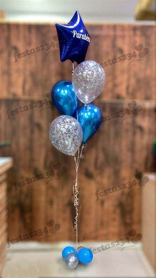 Bouquet de Balões Inflados com Gás Hélio - Kit estrela metalizada com latex  confete e cromado - Loja de Balões, Artigos para Festas e Fantasias |  Festas 234