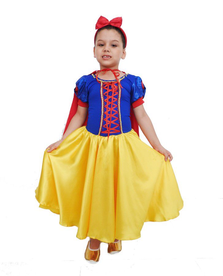 FANTASIA INFANTIL PRINCESA AZUL E AMARELO TAMANHO M