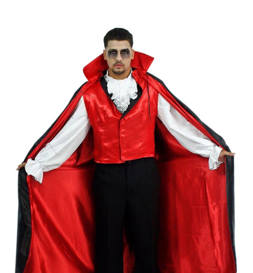 Fantasia Drácula Luxo Masculino Adulto Halloween Vampiro