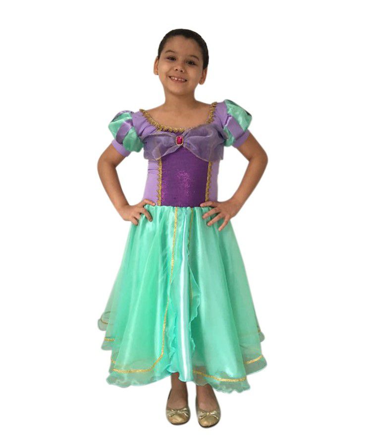 Vestido de sereia para crianças, princesa ariel, fantasia para