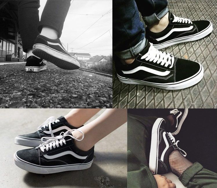 old skool preto e branco