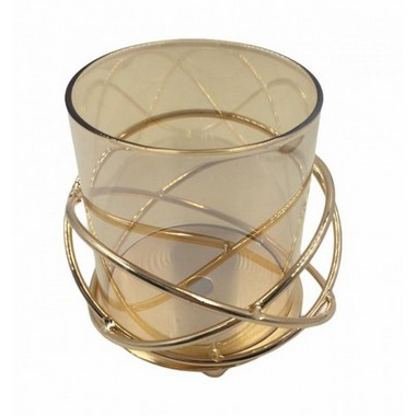 Castiçal de Vidro (Gold) c/ Vela