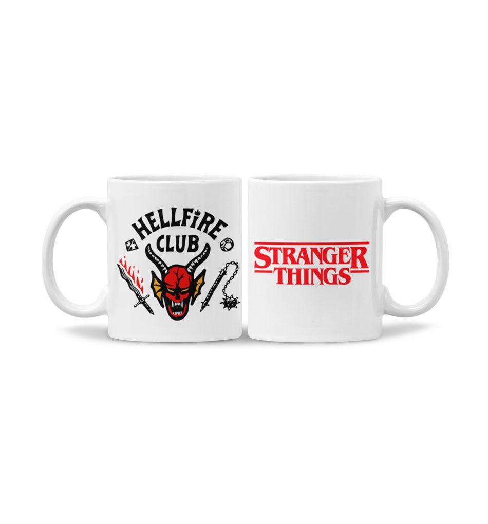 KIT Camiseta + Caneca Stranger Things hellfire club - Geek