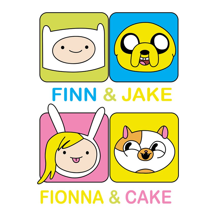 Camiseta Hora de Ventura – Finn, Jake, Fiona e Cake - Stampartz Camisetas