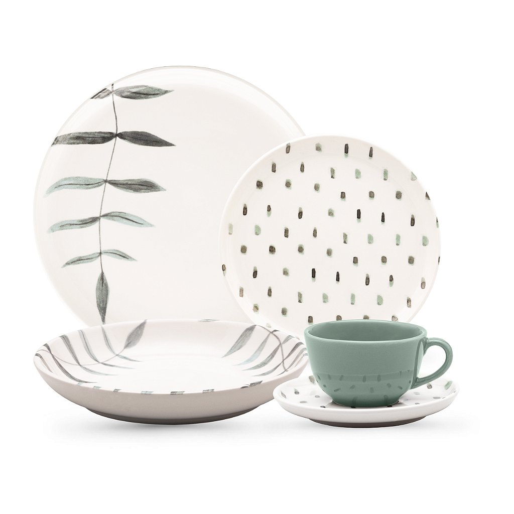 Aparelho de Jantar/Chá 30 Peças - Flat Samambaia - Porcelouças