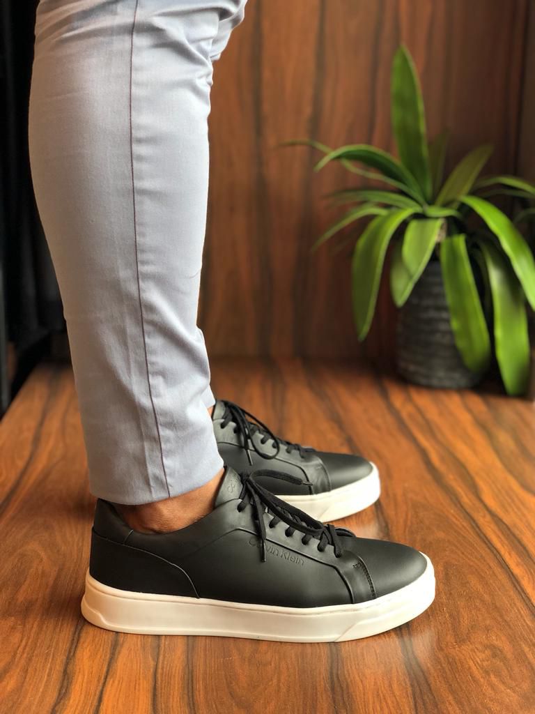 TENIS CALVIN KLEIN PRETO COURO - HENRI STORE MULTIMARCAS