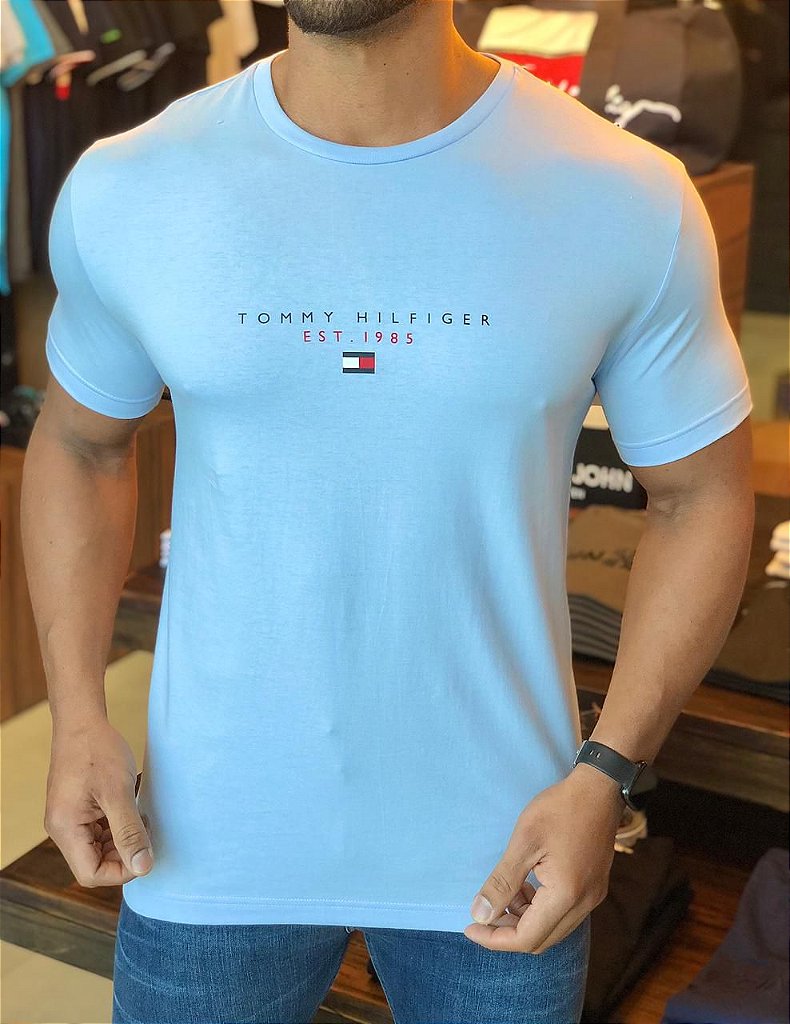 camiseta tommy azul bebe