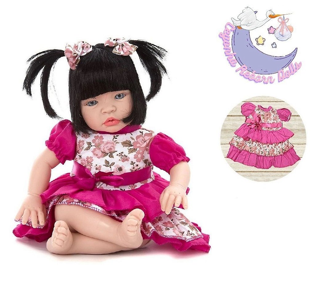 Bebê Reborn Boneca Morena Original Com Bolsa Menina Barata