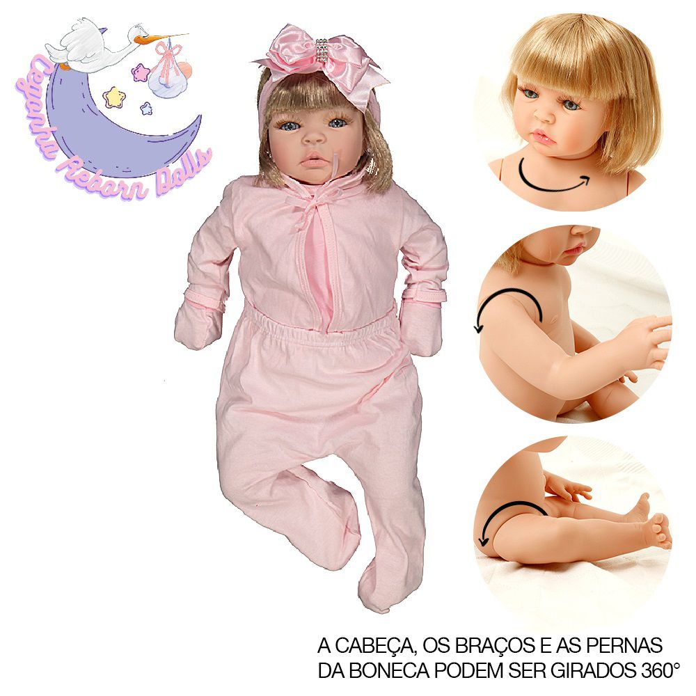 lifcasual Boneca bebê reborn menina 17 boneca de arte para bebês da vida  real corpo de pano macio ótimo para maiores de 3 anos roupas pontilhadas  rosa : : Brinquedos e Jogos