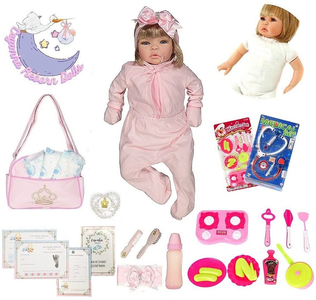 Boneca Bebe Reborn Barata Menina Princesa Enxoval - USA Magazine