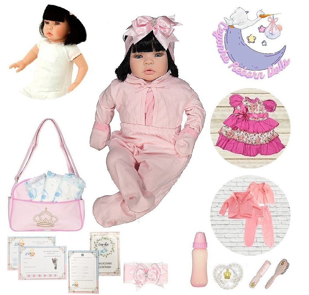 Boneca Reborn Bebê Recem Nascida Barata com Enxoval Completo - Cegonha  Reborn Dolls - Boneca Reborn - Magazine Luiza