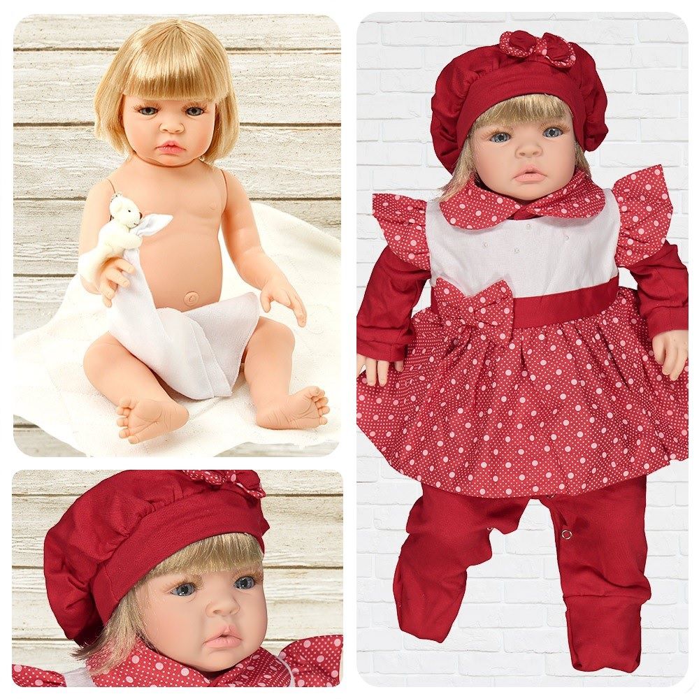 Boneca Bebe Reborn Yasmin Maitê Vermelho Cegonha Reborn Dolls Mais 24  Acessórios 48cm em Promoção na Americanas