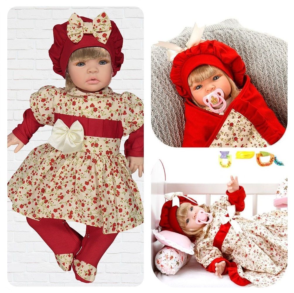 Boneca Bebe Reborn Yasmin Maitê Vermelho Cegonha Reborn Dolls Mais 24  Acessórios 48cm em Promoção na Americanas