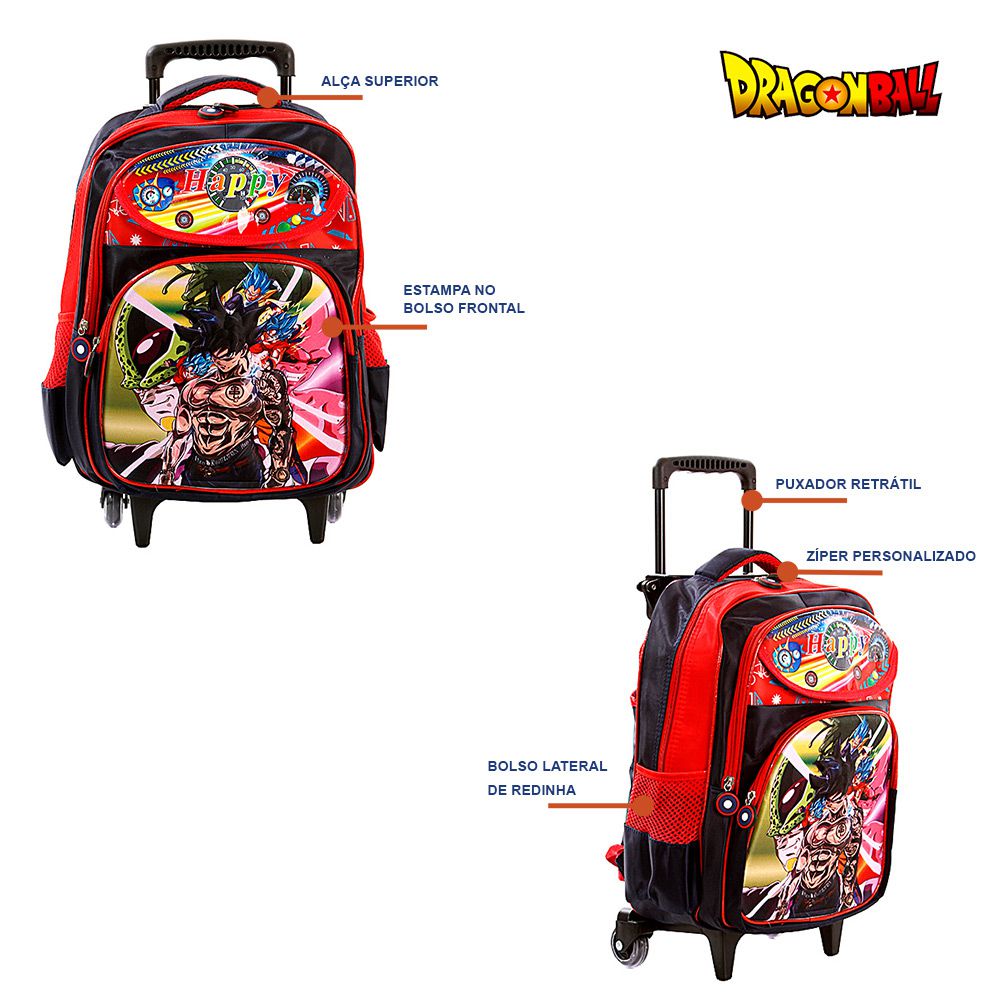 DRAGON BALL Z MOCHILA ESCOLAR BOLSA ESCOLAR RODINHA ANIME - TENHO TUDO  ONLINE