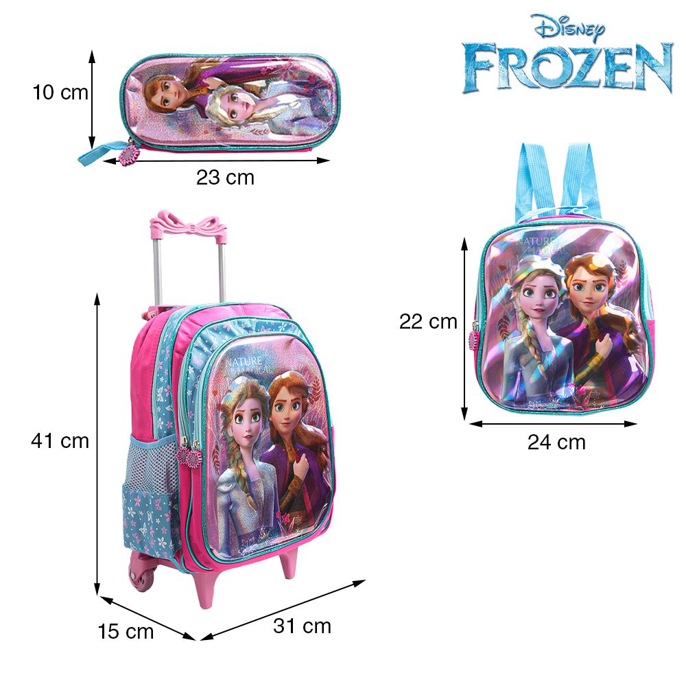 Mochila Escolar Frozen 2 Magic 3D Rodinha Lancheira+Estojo - USA Magazine