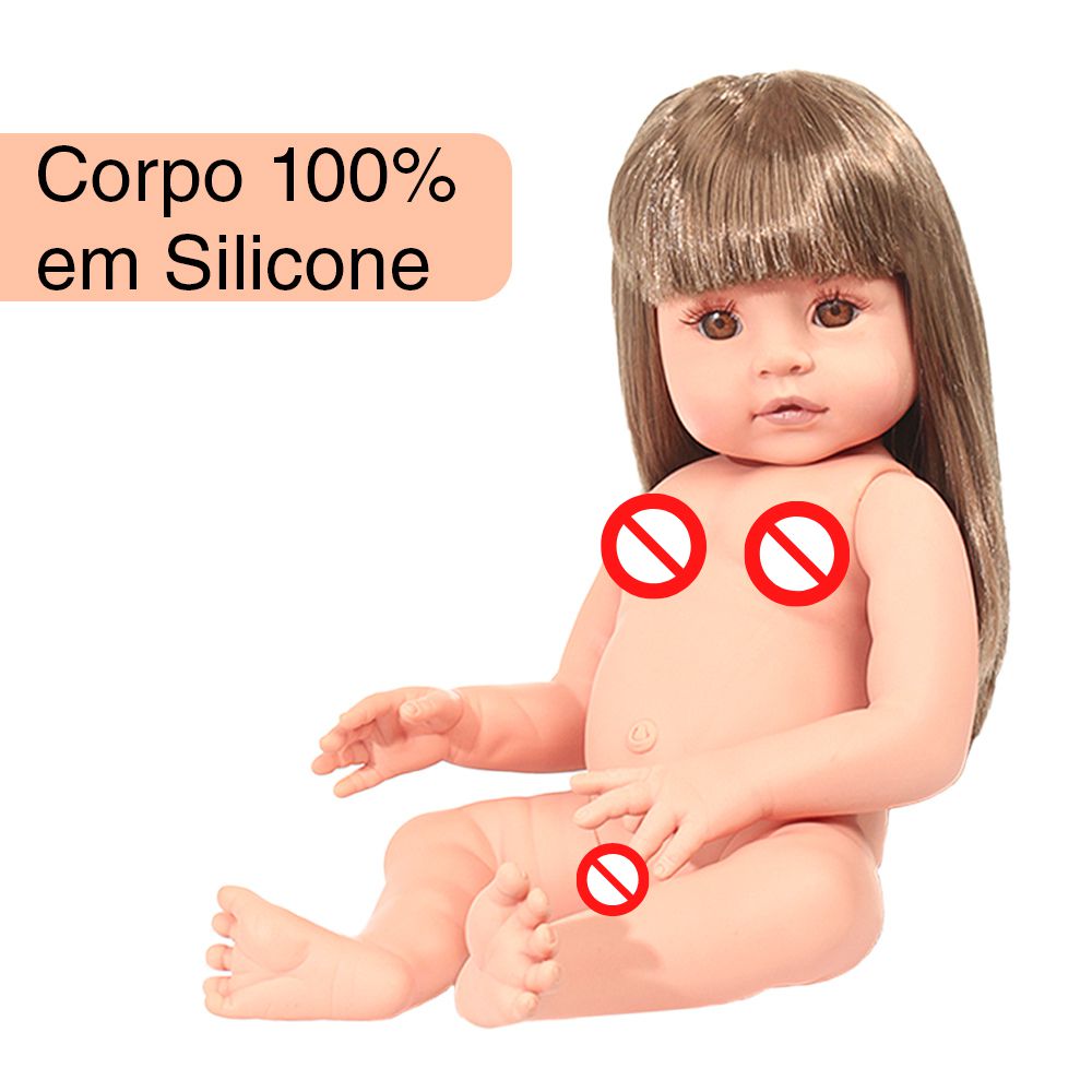 Boneca Bebê Tipo Reborn Realista Castanho Com Acessórios - Chic Outlet -  Economize com estilo!