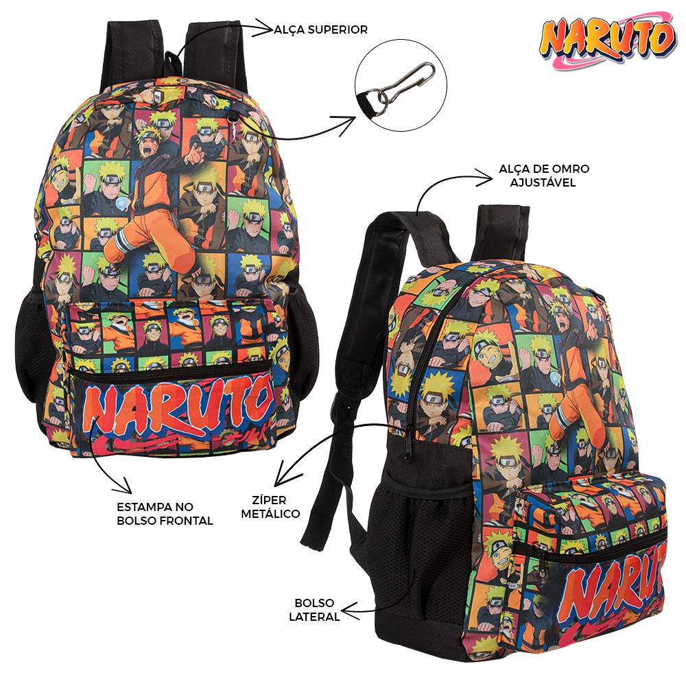 Bolsa Naruto Aldeia da folha Preta Transversal