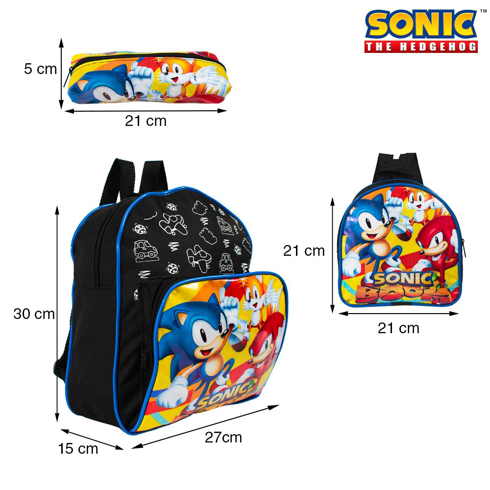 Kit Sonic Mochila Infantil Pequena Runner Filme De Costa