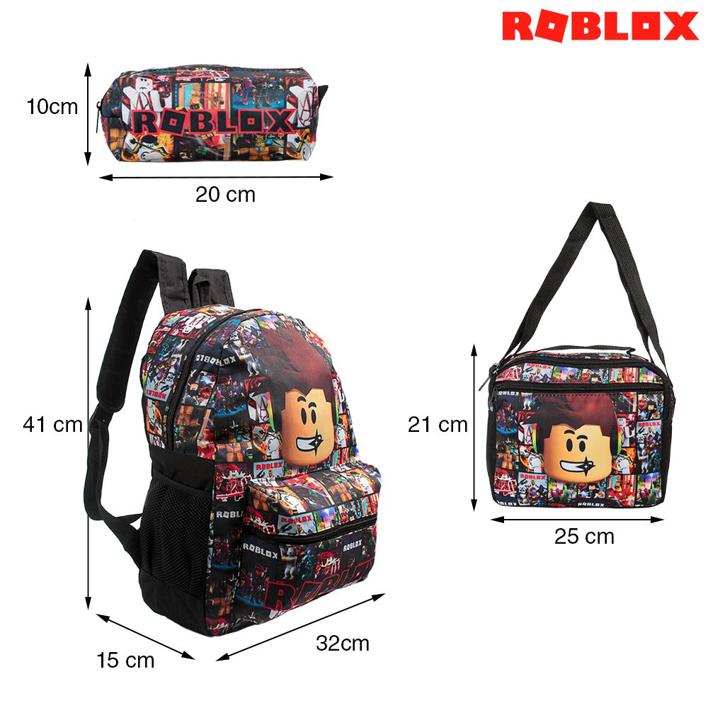 Mochila Infantil Masculina Roblox Carrinho Lancheira Estojo - TOYS