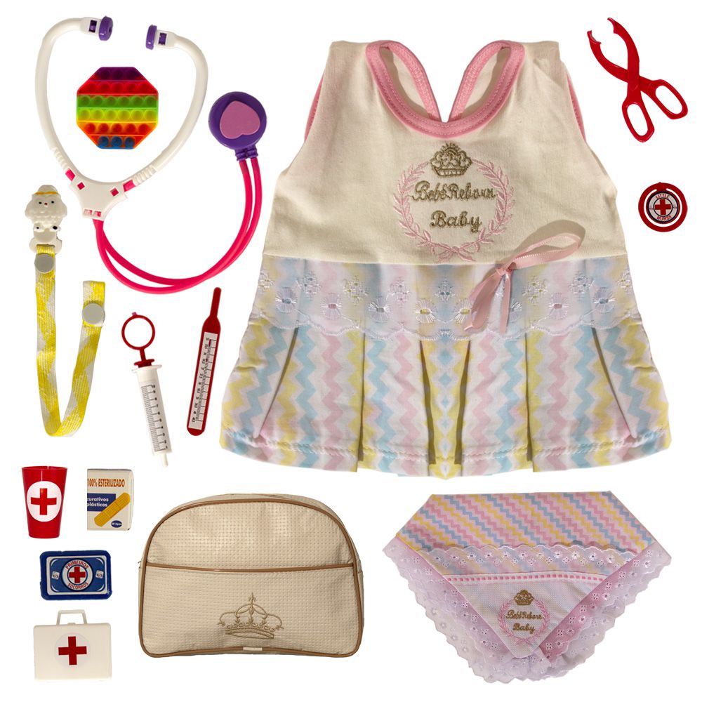 Boneca Baby Reborn Com Jogo de Roupa de Arco-Iris Realista - Chic