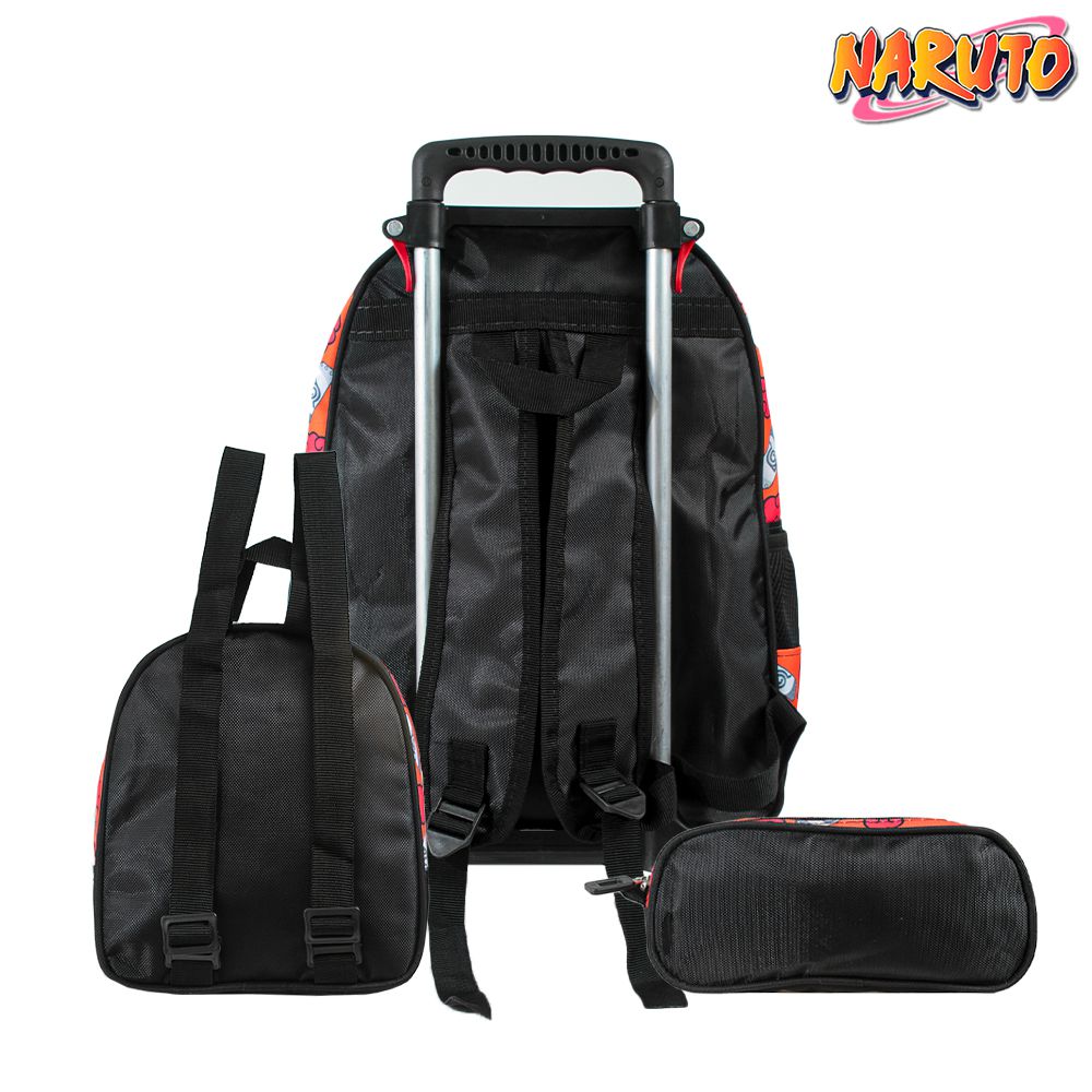 Mochila De Rodinhas Borutoestojokit Lancheira Naruto Cor Rosa