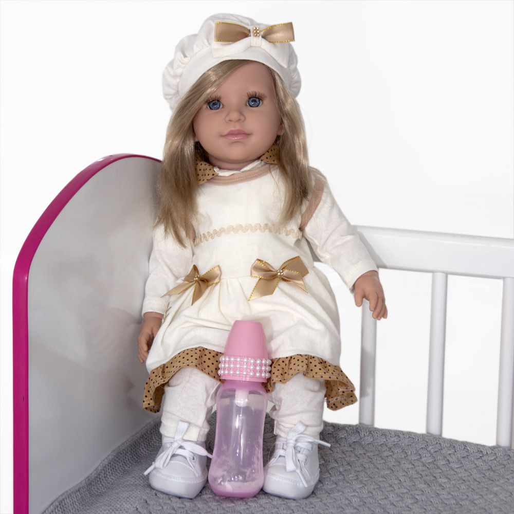 Boneca Realista Infantil Roupa Xodo Bege Realista no Shoptime