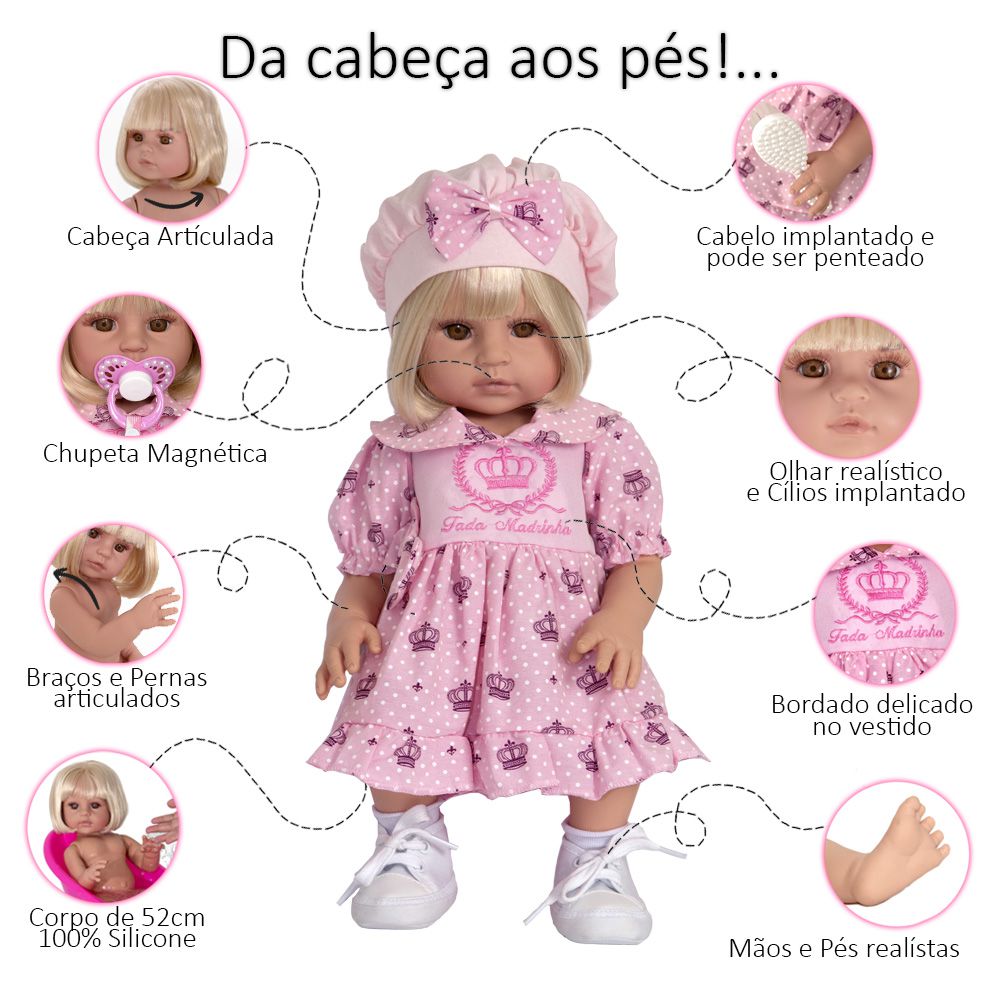 Boneca Bebê Reborn Realista Com Roupa De Fada Madrinha no Shoptime