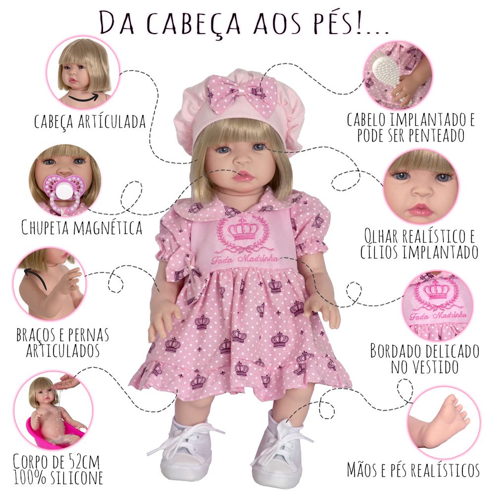 Boneca Baby Adora Princesa Infantil Roupa de Fada Madrinha - Chic