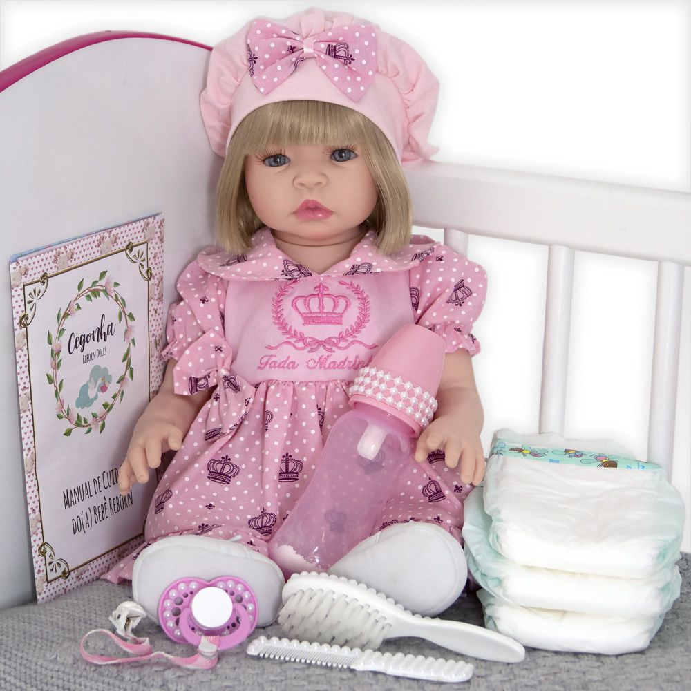 Boneca Baby Grande com Roupa de Fada Madrinha Realista - Chic