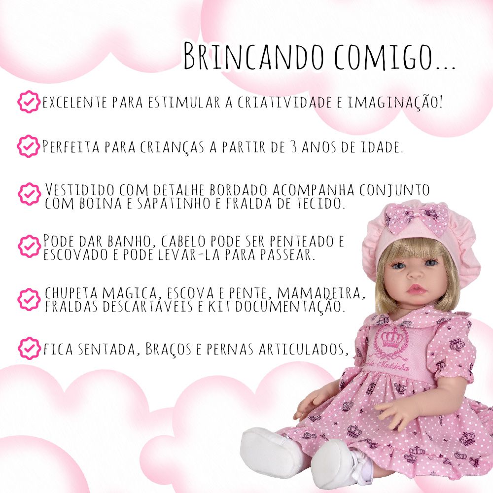 Boneca Baby Adora Princesa Infantil Roupa de Fada Madrinha - Chic Outlet -  Economize com estilo!