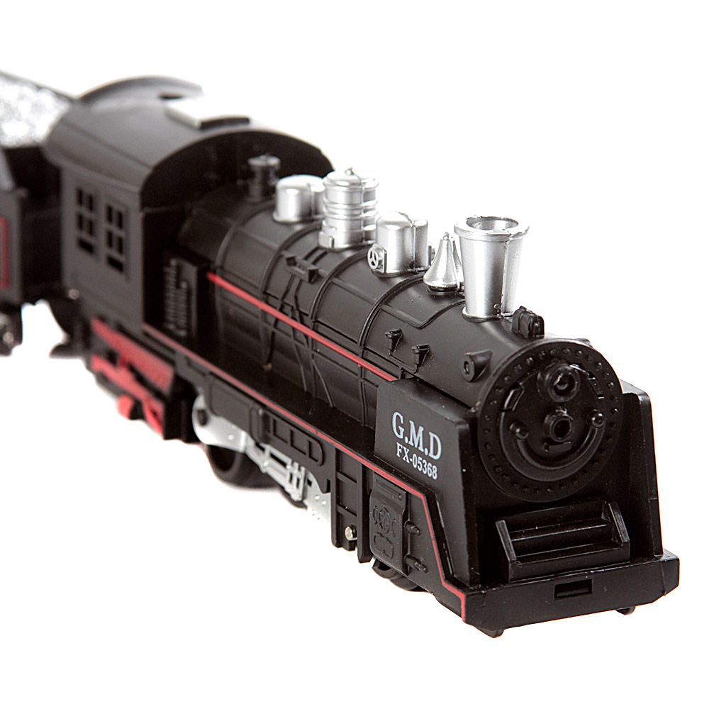 Brinquedo Pista Locomotiva Trem Elétrico c/ Sons Luzes 196cm - USA Magazine