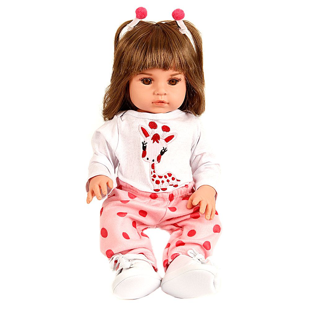 Boneca Bebê Reborn Girafinha Menino 48cm - 100% Silicone